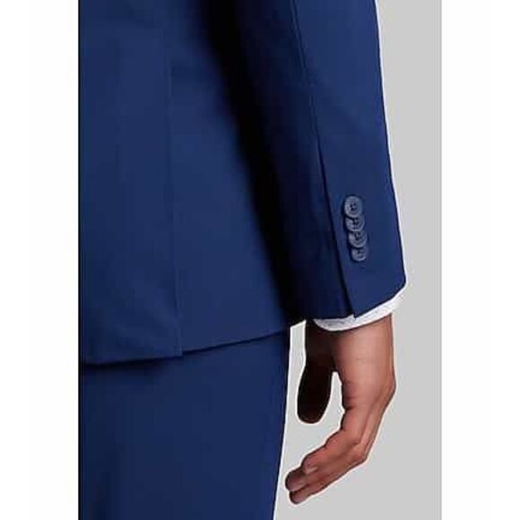 Jos. A. Bank Mens Slim Fit Traveler Suit Jacket and Pants Wool Blend Navy Blue S - Picture 4 of 16